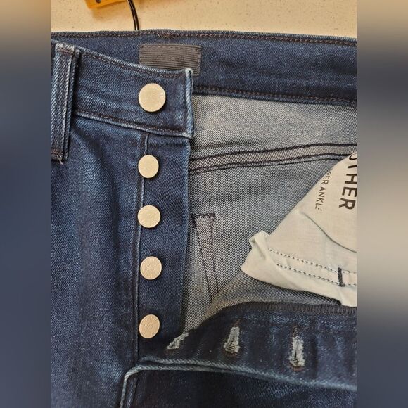 MOTHER Women's Ankle & Cropped Jeans - Dark Blue - Picture 10 of 11